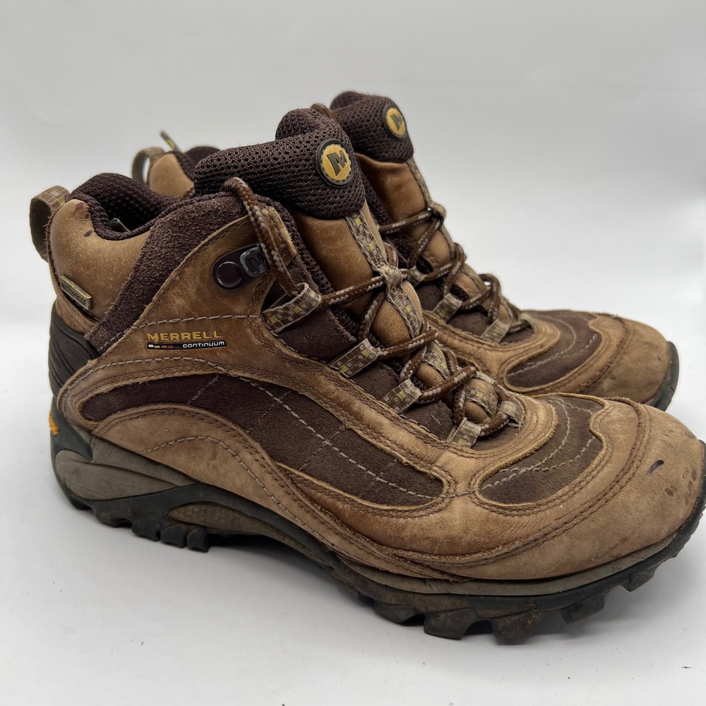 Merrell Siren Waterproof Mid Leather Brown Hiking Boots J16038 Womens 7.5 shoes